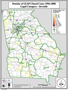 Density of GLSP Closed Cases[removed]Legal Category - Juvenile Fannin Dalton