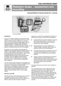 HSE information sheet  Radiation doses - assessment and recording Ionising Radiation Protection Series No 2 (revised)