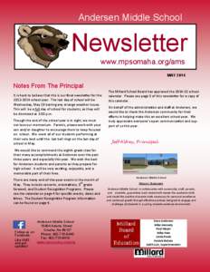 Andersen Middle School  Newsletter