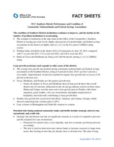 OCC Fact Sheets:  Southern District