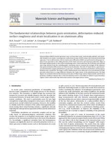 The fundamental relationships between grain orientation, deformation-induced surface roughness and strain localization in an aluminum alloy