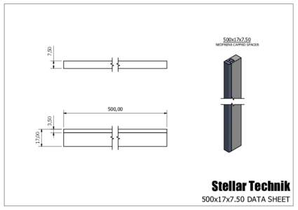 500x17x7.50 7,50 NEOPRENE CAPPED SPACER  17,00