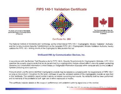 FIPS[removed]Validation Certificate No. 263