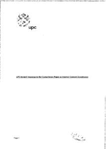upc  UPC Ireland response to the Consultation Paper on Internet Content Governance Pagel