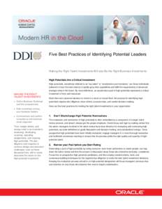 Five Best Practices of Identifying Potential Leaders