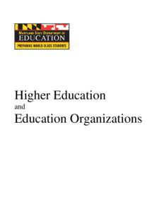 Higher Education and Education Organizations  Higher Education Organizations