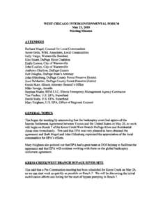 West Chicago Intergovernmental Forum Minutes - May 2010