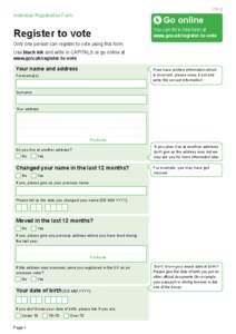 Individual registration form