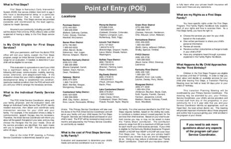 Early childhood intervention / Speech and language pathology / Individuals with Disabilities Education Act / Lifestart / Medicine / Special education / Individual Family Service Plan