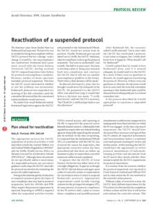 Response to Protocol Review Scenario: Plan ahead for reactivation