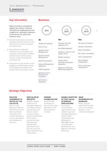 Core Applications | Financials  Lawson Key Information  Roadmap