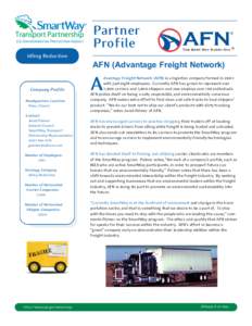 Partner Profile Idling Reduction AFN (Advantage Freight Network) Company Profile