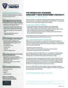 CARSON INVESTMENT PROCESS  Carson Institutional Advisory’s experienced investment committee adheres to a rigorous four step investment process: