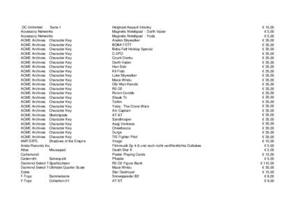 DC Unlimited Serie 1 Accessory Networks Accessory Networks ACME Archives Character Key ACME Archives Character Key