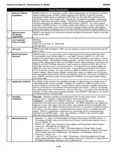 General and Specific Characteristics for Model:  MARSS