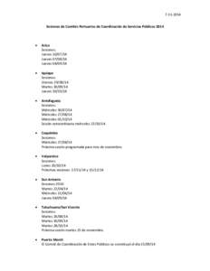 Sesiones de Comités Portuarios de Coordinación de Servicios Públicos 2014   Arica