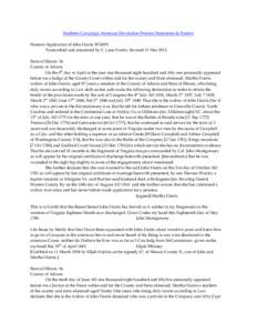 Southern Campaign American Revolution Pension Statements & Rosters Pension Application of John Harris W24391 Transcribed and annotated by C. Leon Harris. Revised 15 Mar[removed]State of Illinois Ss County of Adams On the 9