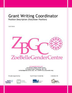 Grant Writing Coordinator Position Description (Volunteer Positionwww.gendercentre.com