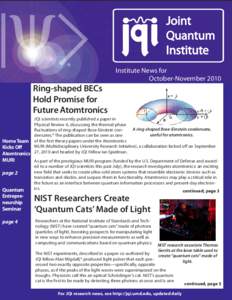 Ring-shaped BECs Hold Promise for Future Atomtronics Institute News for October-November 2010
