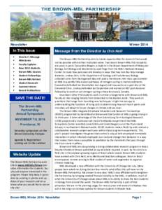 THE BROWN-MBL PARTNERSHIP  Newsletter In This Issue  