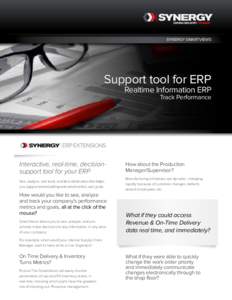 Synergy SmartViews  Support tool for ERP Realtime Information ERP Track Performance