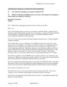 NARSTO Review Panel Final Report  Appendix III-b7. Responses to question #16 of the questionnaire 16.  Any comments regarding your response to Question #15: