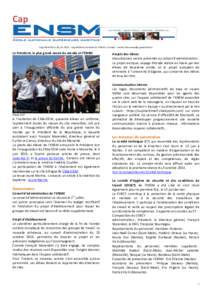 Cap Cap ENSM 28 du 26 juin 2013 – Cap ENSM est la lettre de l’ENSM – Contact :  Le Président, le plus grand navire du monde et l’ENSM  Photo AFP