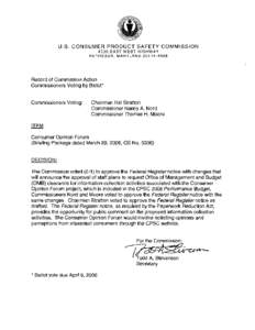 Government / Stratton / Office of Management and Budget / Politics of the United States / Public administration / Thomas Hill Moore / Bethesda /  Maryland / U.S. Consumer Product Safety Commission / Hal Stratton