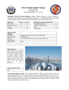 USCG Station (Small) Chicago UNIT OVERVIEW Established: 2005 Watch Phone Number: ([removed]