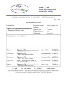 ORAU TEAM Dose Reconstruction Project for NIOSH Oak Ridge Associated Universities I Dade Moeller I MJW Technical Services Page 1 of 22