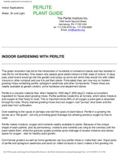 INDOOR GARDENING WITH PERLITE