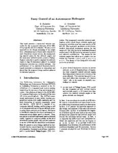 Fuzzy control of an autonomous helicopter - IFSA World Congress and 20th NAFIPS International Conference, 2001. Joint 9th