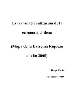 La transnacionalización de la economía chilena (Mapa de la Extrema Riqueza al añoHugo Fazio