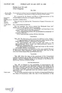 Stewart B. McKinney National Wildlife Refuge / Stewart McKinney / National Wildlife Refuge / Consolidated Natural Resources Act / Connecticut / Long Island Sound / New York metropolitan area