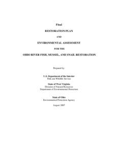 Final RESTORATION PLAN AND ENVIRONMENTAL ASSESSMENT FOR THE