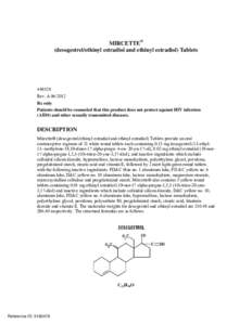 MIRCETTE®  (desogestrel/ethinyl estradiol and ethinyl estradiol) Tablets[removed]