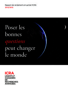 Rapport de rendement annuel de l’ICRA[removed]Poser les bonnes questions