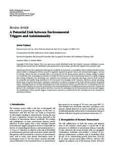 A Potential Link between Environmental Triggers and Autoimmunity