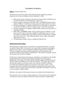 Microsoft Word - Graduate fees decision for distribution.doc