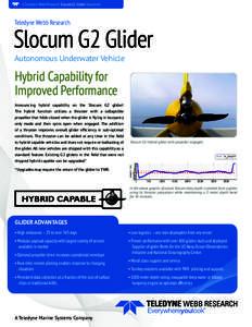 A Teledyne Webb Research Slocum G2 Glider Datasheet  Teledyne Webb Research Slocum G2 Glider Autonomous Underwater Vehicle