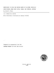 PESTICIDES IN SOILS AND GROUND WATER IN SELECTED IRRIGATED AGRICULTURAL AREAS NEAR HAVRE, RONAN, AND HUNTLEY, MONTANA by David W. Clark U.S. GEOLOGICAL SURVEY  Water-Resources Investigations Report[removed]