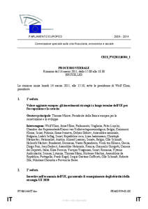 [removed]PARLAMENTO EUROPEO Commissione speciale sulla crisi finanziaria, economica e sociale  CRIS_PV(2011)0304_1
