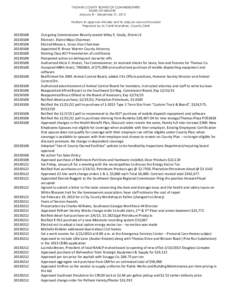 THOMAS COUNTY BOARD OF COMMISSIONERS INDEX OF MINUTES January 8 – December 31, 2013 Motions to approve minutes and to adjourn are not included Prepared by M. Twink Monahan, County Clerk