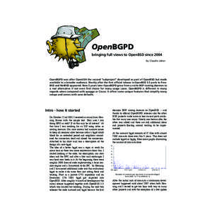 OpenBGPD bringing full views to OpenBSD since 2004 by Claudio Jeker