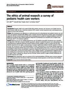 The ethics of animal research: a survey of pediatric health care workers