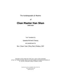 The Autobiography & Maxims of Chan Master Han Shan[removed]