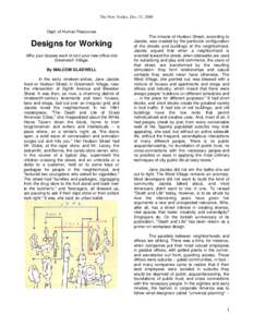 The New Yorker, Dec. 11, 2000  Dept. of Human Resources Designs for Working Why your bosses want to turn your new office into