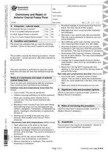 Craniotomy and Repair of Anterior Cranial Fossa Floor Procedural Consent | Queensland Health