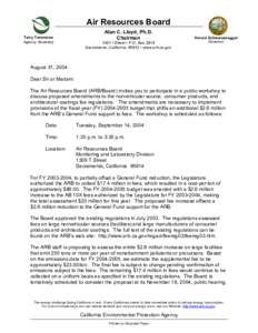 Emission standards / Fee / United States Environmental Protection Agency / California Environmental Protection Agency / Environment / Government / Public administration / Carl Moyer Memorial Air Quality Standards Attainment Program / Environment of California / Air pollution in California / California Air Resources Board