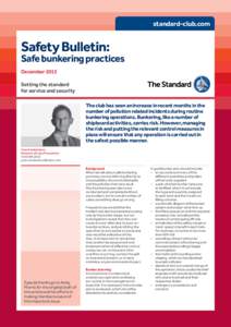 standard-club.com  Safety Bulletin: Safe bunkering practices December 2013